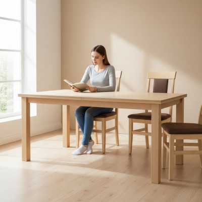 Silla de comedor Silla de cocina Silla tapizada Madera maciza Pino hecho a mano