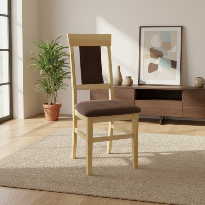 Silla de comedor Silla de cocina Silla tapizada Madera maciza Pino hecho a mano