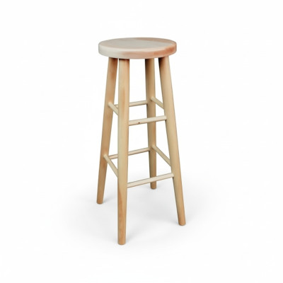Taburete redondo de madera maciza Taburete de madera Taburete de madera maciza Reposapiés Taburete Silla Taburete de bar
