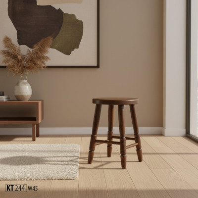Taburete de madera taburete de asiento taburete de comedor haya madera maciza marrón 46 cm
