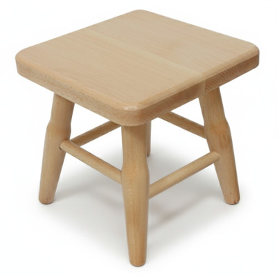 Taburete Taburete de madera Banqueta Haya maciza Silla Taburete Asiento de madera maciza Nueva