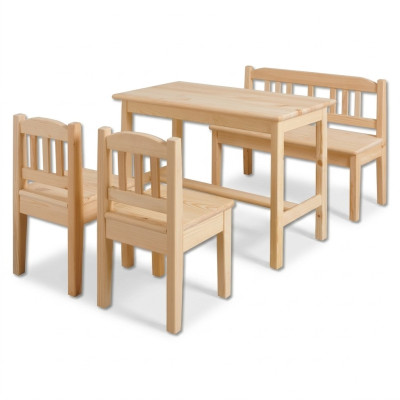 Grupo de asientos para niños de 4 piezas, conjunto de muebles para niños, juego de sillas y mesa para niños.