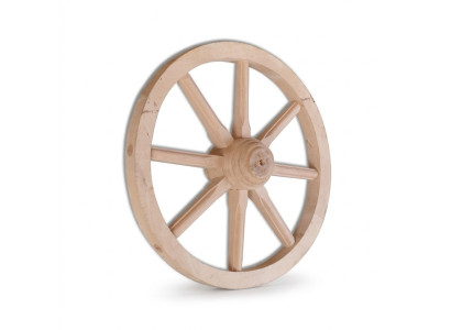 Rueda de madera decorativa Ø 40 cm blanco lavado Rueda de radios Decoración de pared Decoración de jardín Rueda de carro