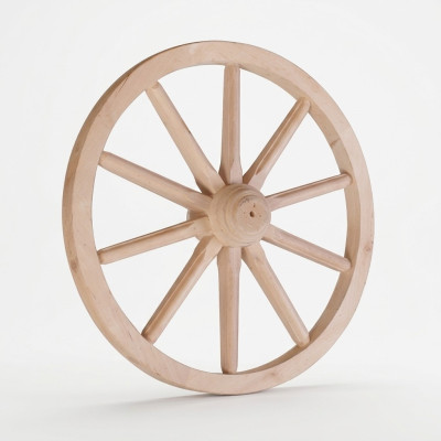Rueda de madera decorativa Ø 50 cm Rueda de radios 10 radios Rueda de carreta Decoración de jardín Decoración teatral Nueva
