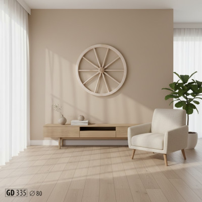 Rueda de carro, rueda de madera, rueda de radios, decoración de pared de 80 cm, decoración de carruaje, decoración de jardín, nueva.