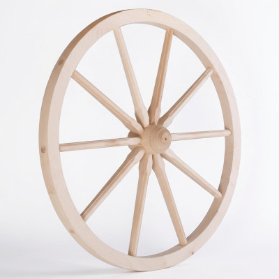 Rueda de carro, rueda de madera, rueda de radios, decoración de pared de 80 cm, decoración de carruaje, decoración de jardín, nueva.