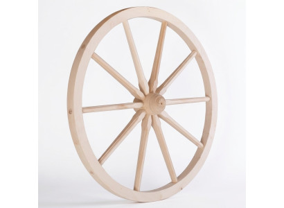Rueda de carro, rueda de madera, rueda de radios, decoración de pared de 80 cm, decoración de carruaje, decoración de jardín, nueva.