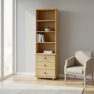 Vitrina masiva de auténtica artesanía en madera maciza Armario de madera Armarios Vitrinas Estante