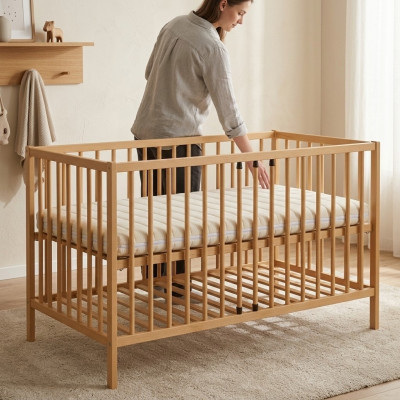 Cuna cama para niños 120x60 de madera maciza muebles de madera muebles hechos a mano