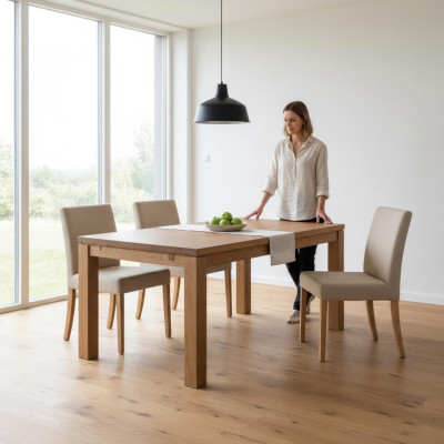 Mesa de comedor Mesa de madera Tablas de madera Mesa Comedor Macizo 80 * 80 cm Mesa de comedor