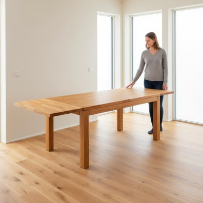 Mesa de roble macizo de madera real Mesa de comedor de madera maciza de roble auténtico de 140x90 cm Mesas de madera real.