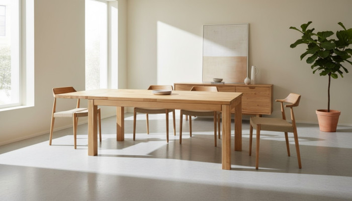 Mesa de comedor de madera maciza, mesa de madera real, mesa de roble, comedor de madera maciza, 160x90 cm, nueva.