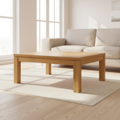 Mesa auxiliar Mesa de centro Madera maciza Roble Muebles macizos Roble 100x70cm Nuevo Mesas