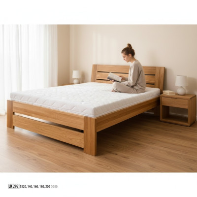 Cama Cama doble Roble Cama matrimonial Cama de madera 200x200 Estructura de cama Muebles macizos Camas