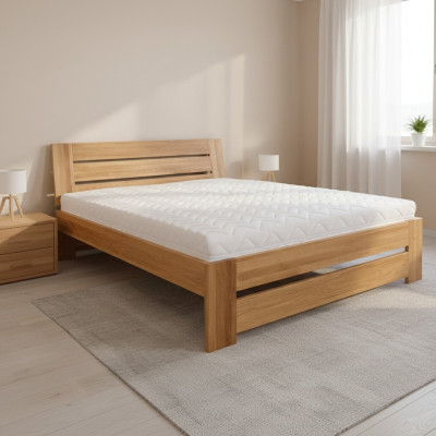 Cama Cama doble Roble Cama matrimonial Cama de madera 200x200 Estructura de cama Muebles macizos Camas