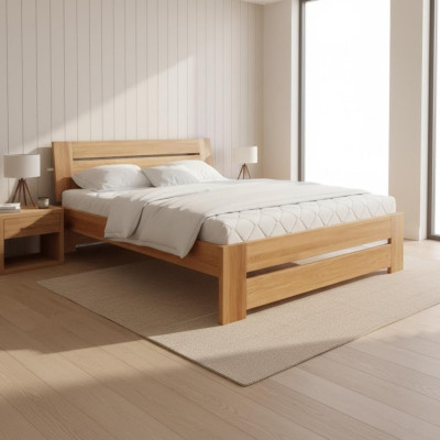 Cama Cama de madera Madera real Camas Dormitorio Hotel Diseño Estilo Muebles macizos
