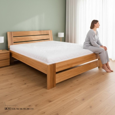 Cama de madera para dormitorio Cama de madera real Camas de hotel 140x200 Estilo Muebles macizos
