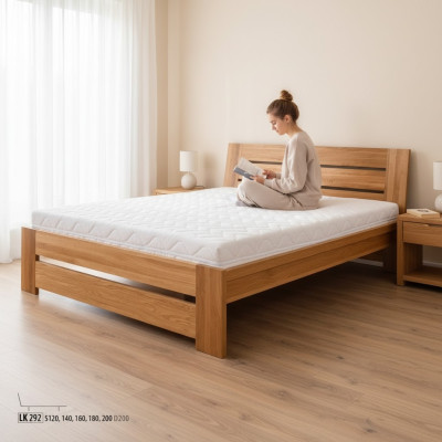 Cama de madera Estilo de diseño de hotel de cama de madera real maciza de 120x200 dormitorio
