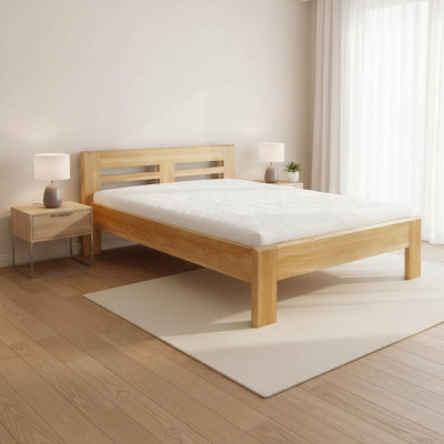 Cama de madera dormitorio Cama de madera real camas Hotel 200x200 Estilo Muebles macizos