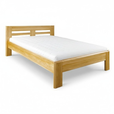 Camas Cama de madera Madera real Cama Hotel Diseño Estilo macizo 120x200 Dormitorio