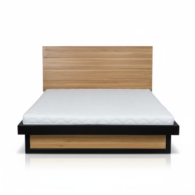 Cama moderna de madera auténtica 140x200 cm diseño camas estructura de cama estilo roble nuevo.