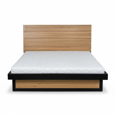 Cama Cama doble Roble Cama matrimonial Cama de madera 120x200 Estructura de cama Muebles masivos Camas