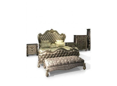 Diseño de cama Cama doble Camas de lujo Clásico Barroco Rococó Chesterfield