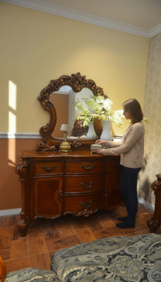 Buffet aparador cómoda espejo auténtica artesanía madera barroco rococó