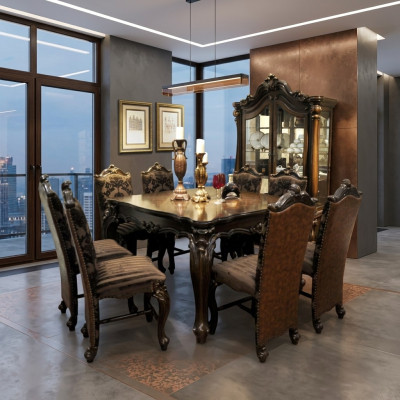 Mesa de comedor Conjunto de mesas de comedor Salón Conjunto de sala de estar de madera Diseño