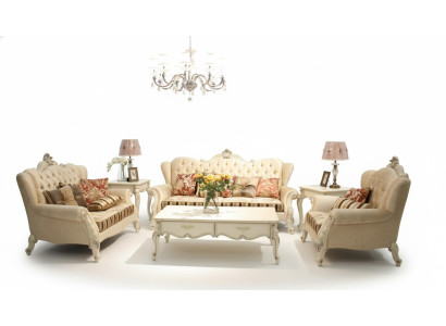 Conjunto clásico Chesterfield de 4 piezas. Conjunto de sofá, sofá, sofá, cojines.