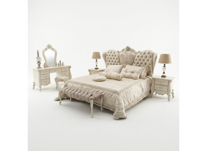 Cama tapizada Diseño Lujo Doble Camas de Hotel Dormitorio Cuero Chesterfield Nuevo