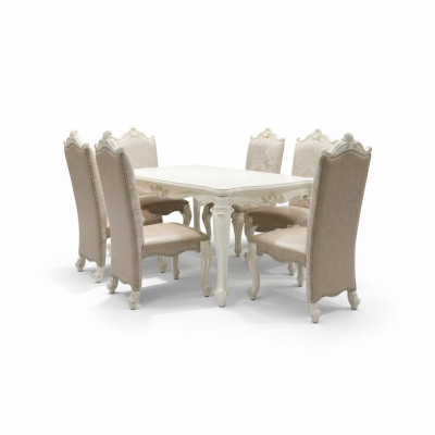 Estilo antiguo barroco Mesa de comedor Mesa de madera real Mesas de diseñador clásicas
