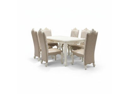 Estilo antiguo barroco Mesa de comedor Mesa de madera real Mesas de diseñador clásicas