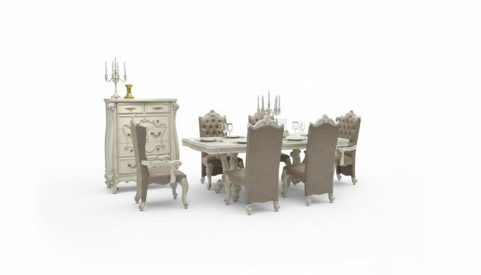 Mesa real de madera para mesa de comedor clásica de Barroco y Rococó.