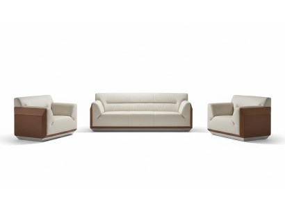 Sofá de 3 plazas + 2 sillones a juego Diseño de sofás Tapicería de cuero Sofás relax