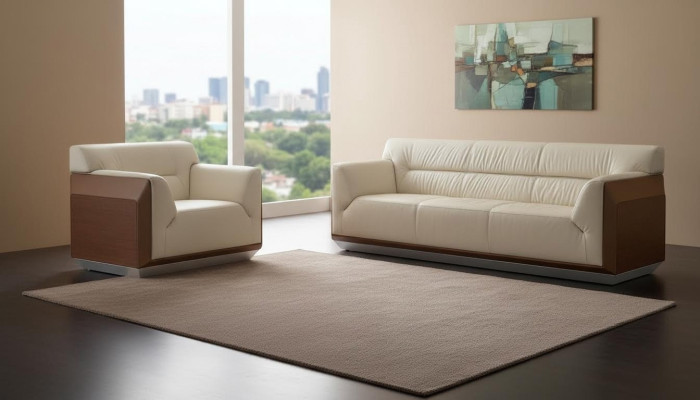 Sofá de tres piezas, diseño de sofás tapizados, sofás modernos para relajarse.