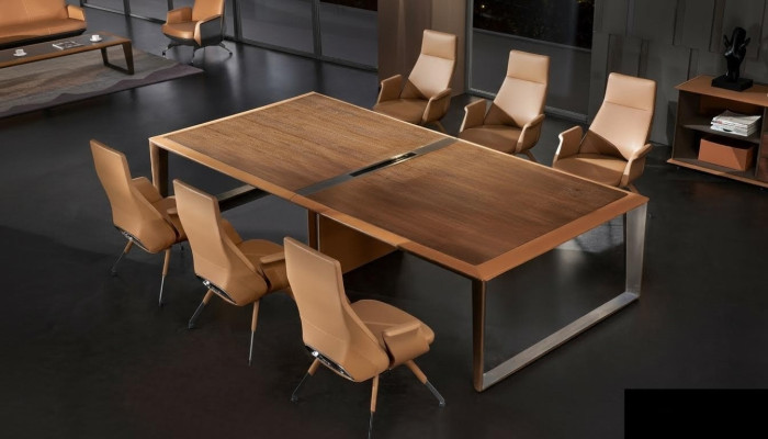 Mesa de conferencias de diseño de muebles de oficina de lujo Reunión 7 piezas.