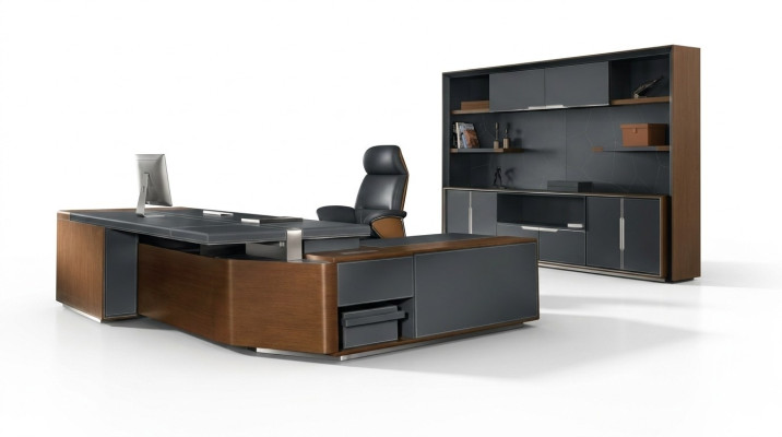 Juego de escritorio Conjunto de oficina Mesa Silla de jefe Armario Mobiliario Nuevo