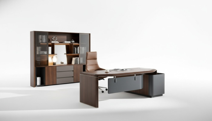 Conjunto de muebles de oficina, silla y mesa, juego completo de 3 piezas.