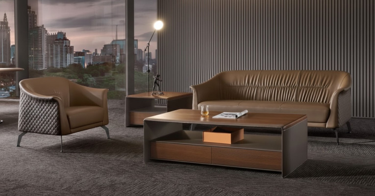 Set de sofás para diseño, decoración de cojines, sofás, cuero, relajación moderna.