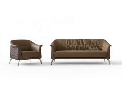 Set de sofás para diseño, decoración de cojines, sofás, cuero, relajación moderna.