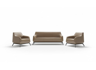 Sofá de cuero conjunto de sofás salón 3 plazas juego de salón diseño moderno