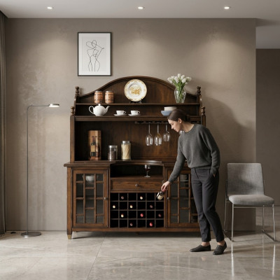 Cómoda de casa de campo Vitrina Armario de vitrinas Armario de vinos Estante Vitrina Armarios