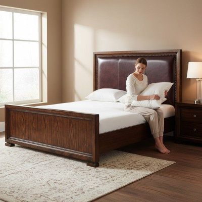 Camas de madera hotel 180x200 cm Muebles Dormitorio Cama de madera maciza Barroca