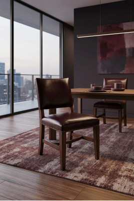 Silla 1x de diseño de lujo acolchada, silla de oficina, silla de comedor de diseñador de madera.