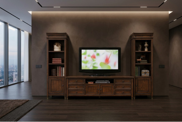 Clásico vitrina de pared con mueble para la televisión mueble de pared armario de 3 piezas.