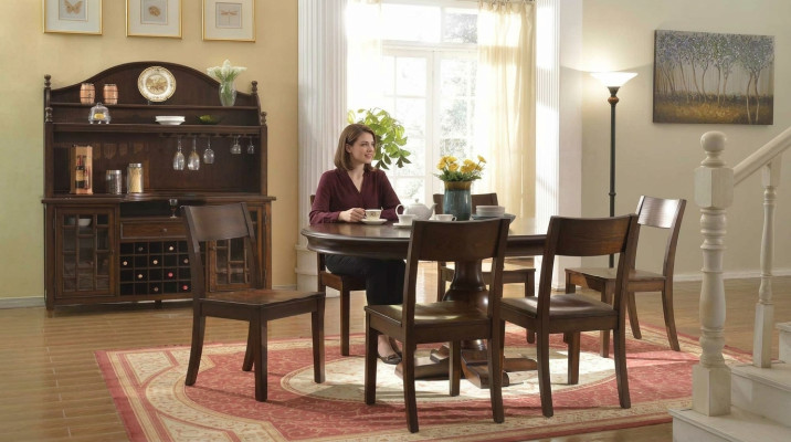 Conjunto completo de mesa de comedor con 6 sillas, conjunto de comedor de madera, mesas de comedor 7 piezas