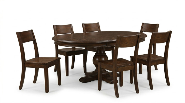 Conjunto completo de mesa de comedor con 6 sillas, conjunto de comedor de madera, mesas de comedor 7 piezas