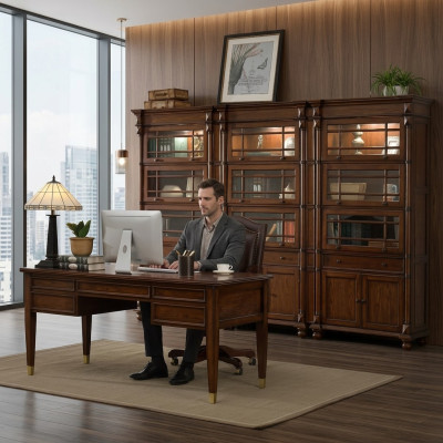 Mesa de escritorio Set Oficina Juego de accesorios de mesa Silla ejecutiva Armario Mobiliario Nuevo 5 piezas.
