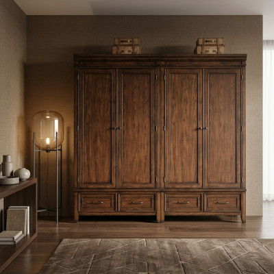 Clásico armario de ropa de diseño de dormitorio de 2 puertas en madera nuevo